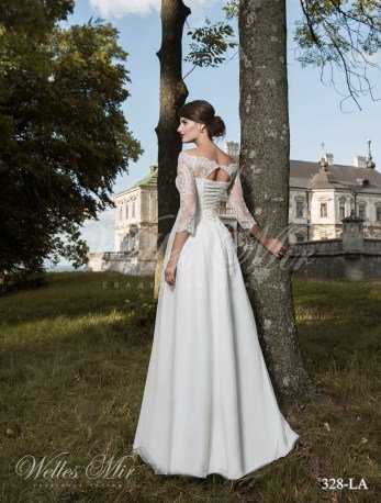 Bare shoulders wedding dress-3