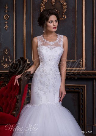 Wedding dress with illusion decolette-2