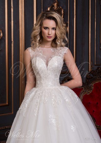 Rochie de mireasa cu model de floare-2