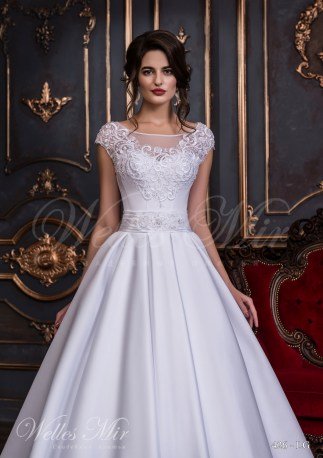 Rochie de mireasa cu un plisate curea-2